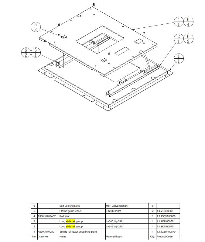 Asphalt 9 DX seat slide rail set