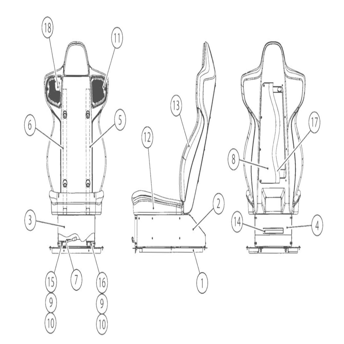 Bandai Namco Maximum Tune 6 MT6 MT6R MT6RR Seat rails SET